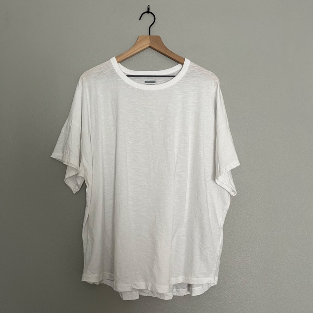 MADEWELL - Whisper Cotton Rib Crewneck Classic White T-Shirt - Plus 3X - Picture 2 of 8